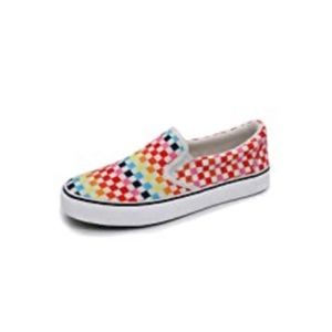 NWT Rainbow checkerboard slip on tennis shoe